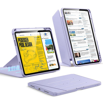 iPad Air 11" (M4) 2026 Flip Magnet-Hülle mit Pencil-Halter - Light Purple