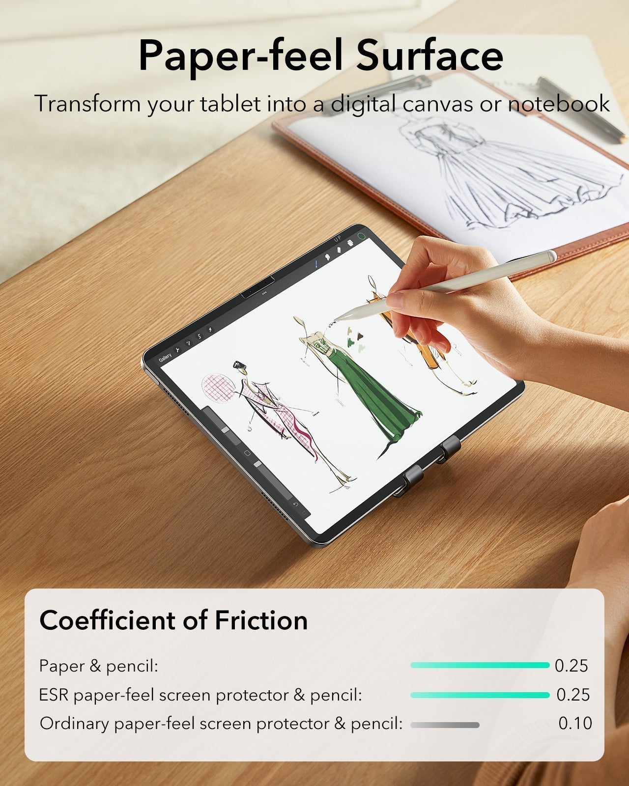 iPad Air 11" (M4) 2026 Paper-Feel Magnetic Screen Protector - 1 Pack ESR ESR