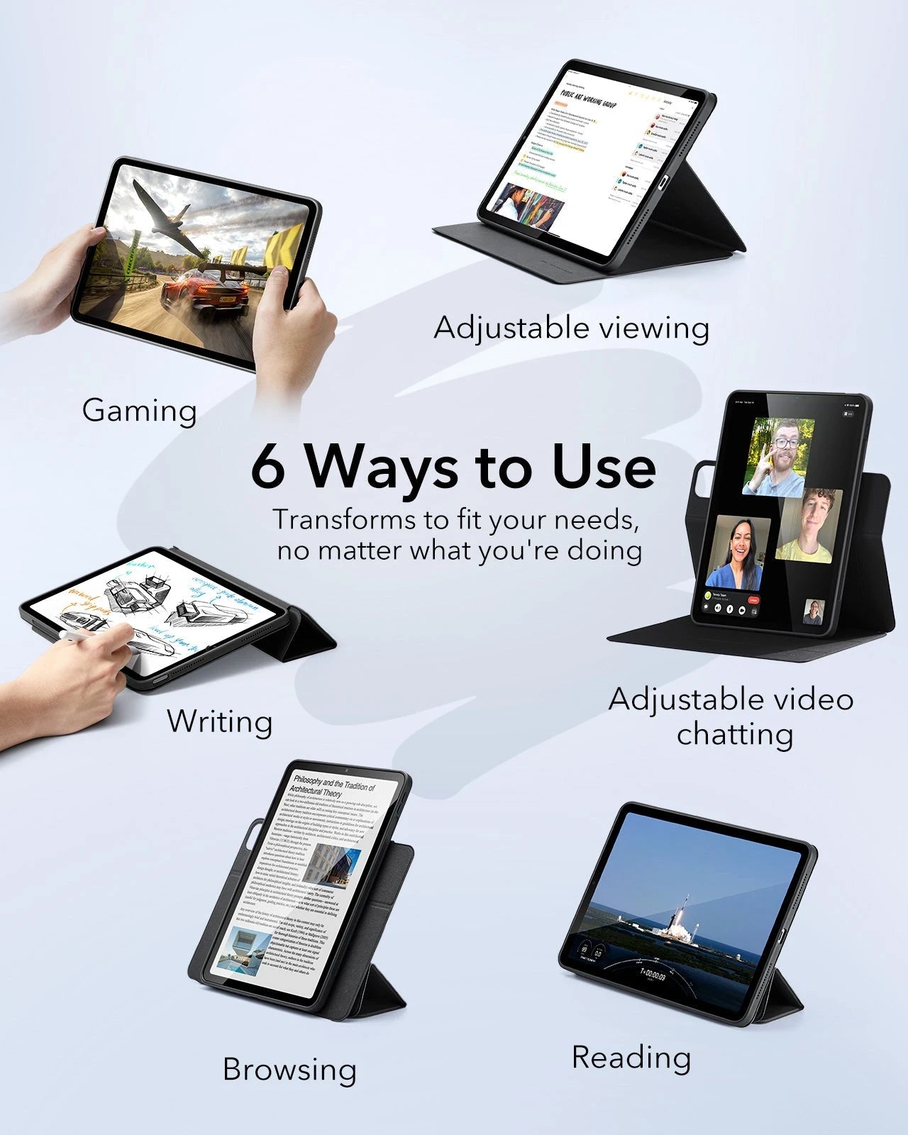 iPad Air 11" (M4) 2026 Rebound Hybrid Case 360 - Black ESR ESR