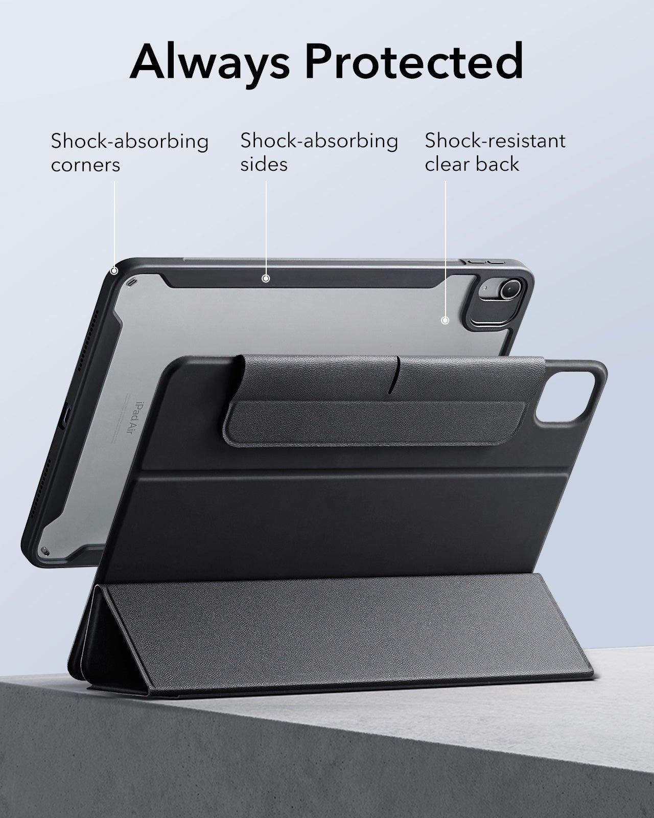 iPad Air 11" (M4) 2026 Rebound Hybrid Case 360 - Black ESR ESR