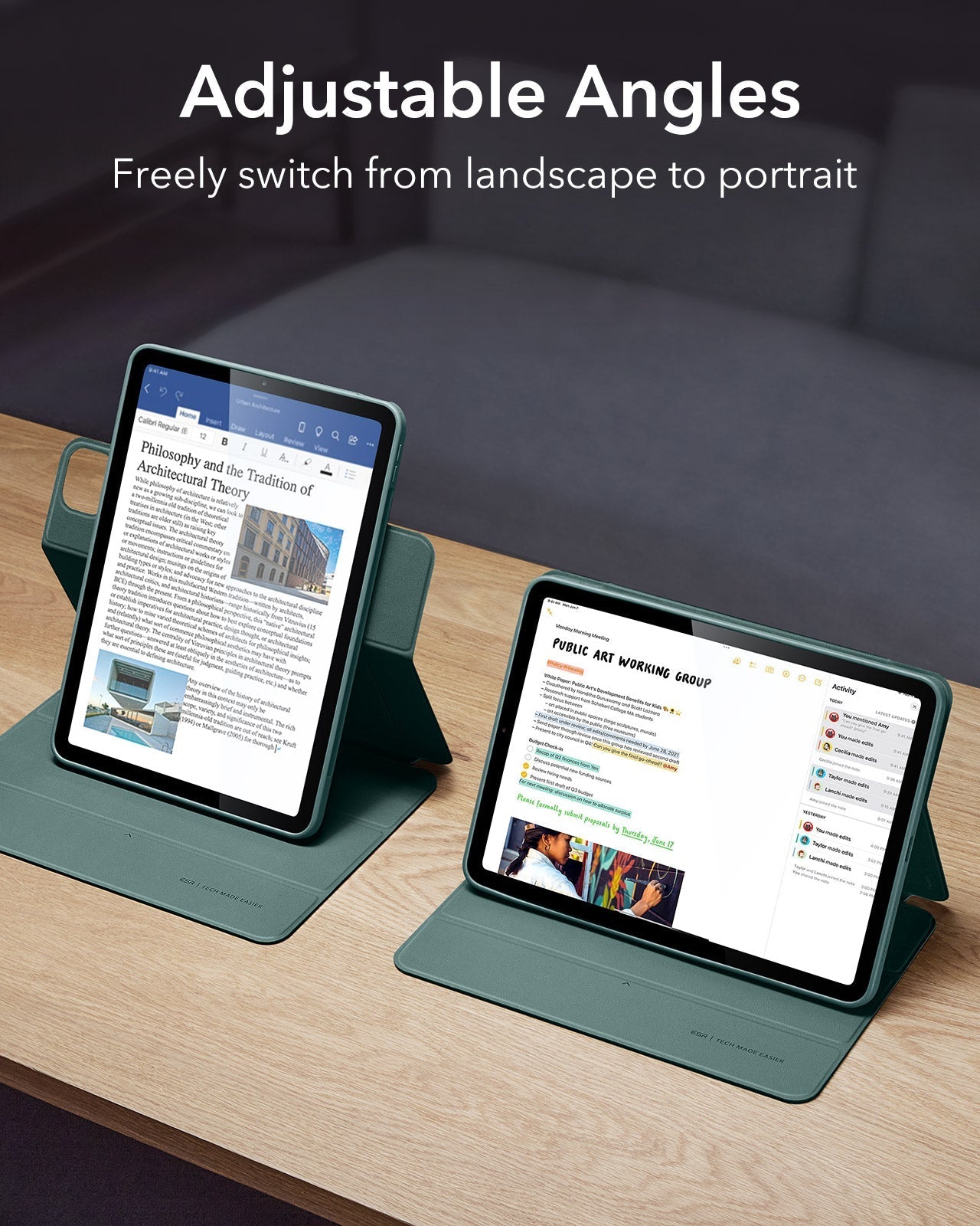 iPad Air 11" (M4) 2026 Rebound Hybrid Case 360 - Forest Green ESR ESR