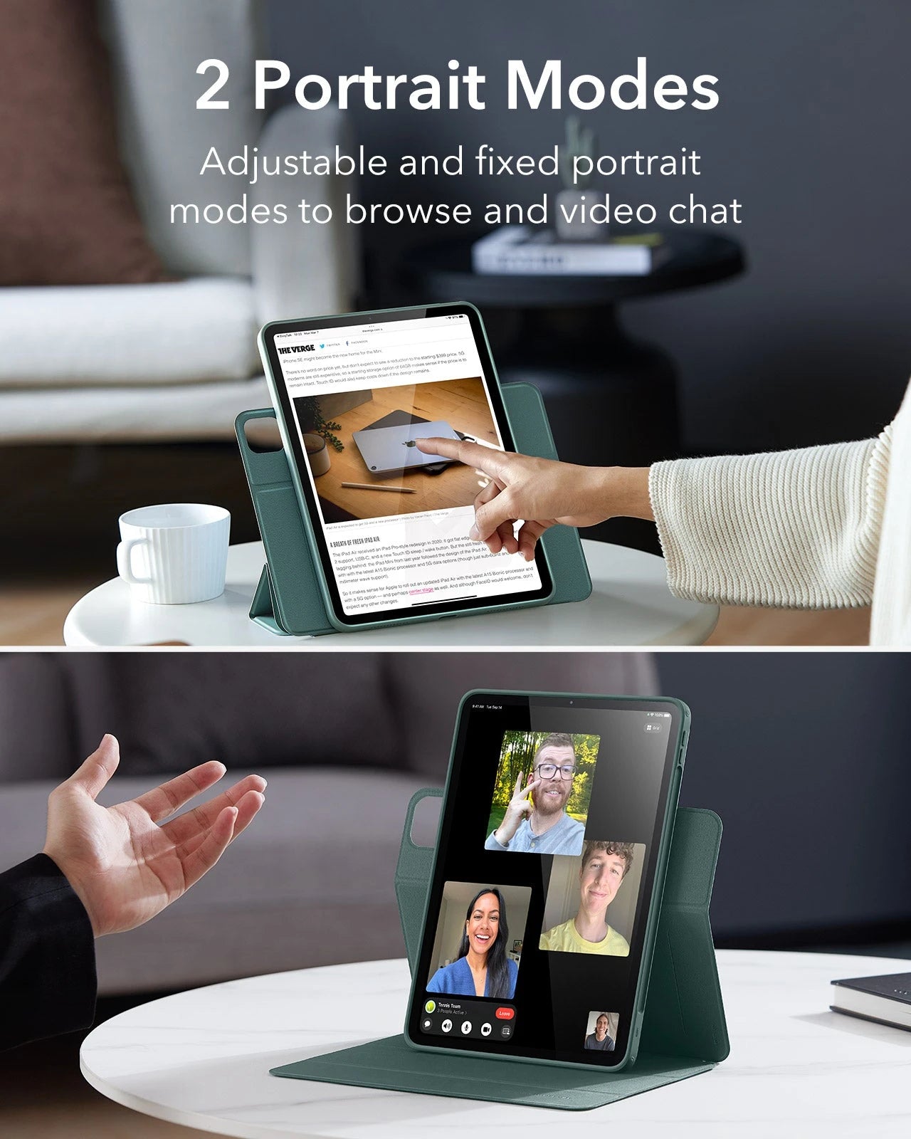 iPad Air 11" (M4) 2026 Rebound Hybrid Case 360 - Forest Green ESR ESR