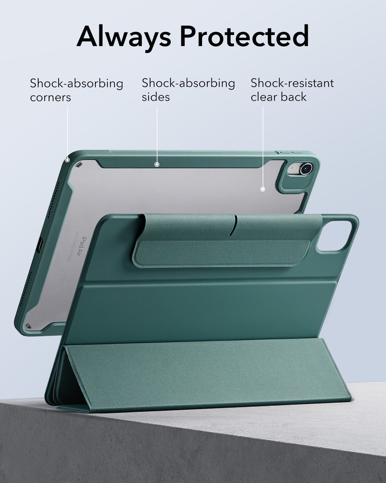 iPad Air 11" (M4) 2026 Rebound Hybrid Case 360 - Forest Green ESR ESR