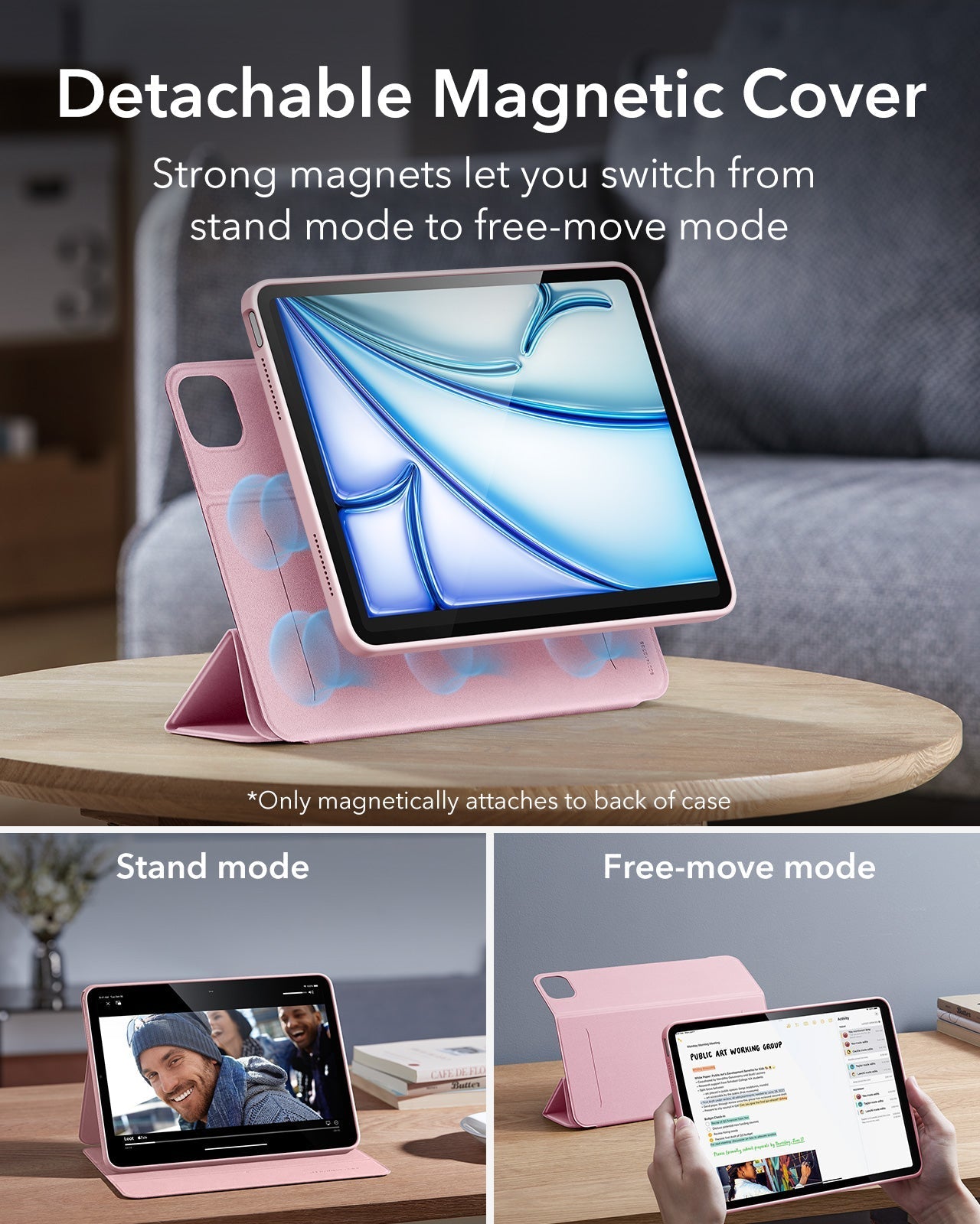 iPad Air 11" (M4) 2026 Rebound Hybrid Case 360 - Pink ESR ESR