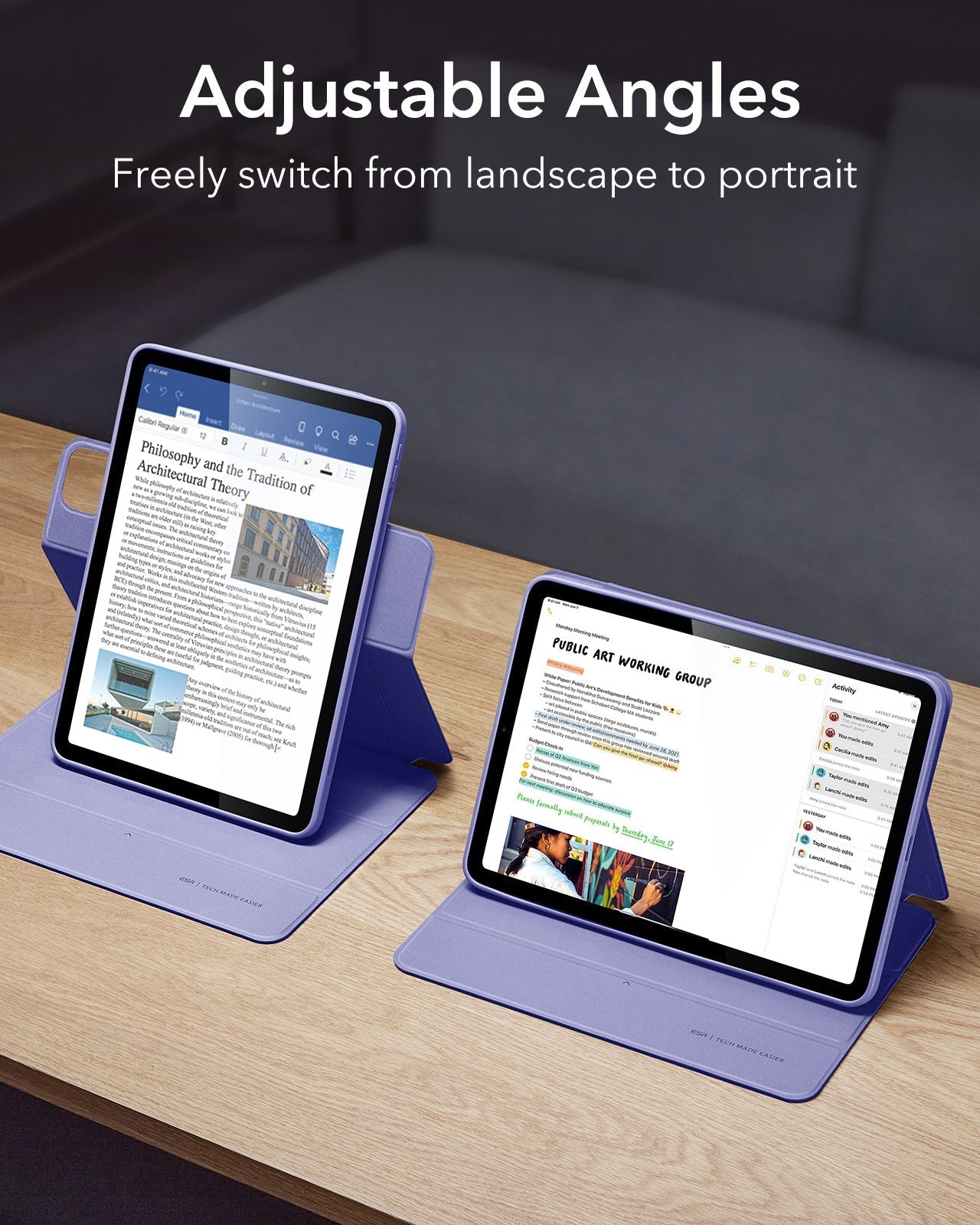 iPad Air 11" (M4) 2026 Rebound Hybrid Case 360 - Purple ESR ESR