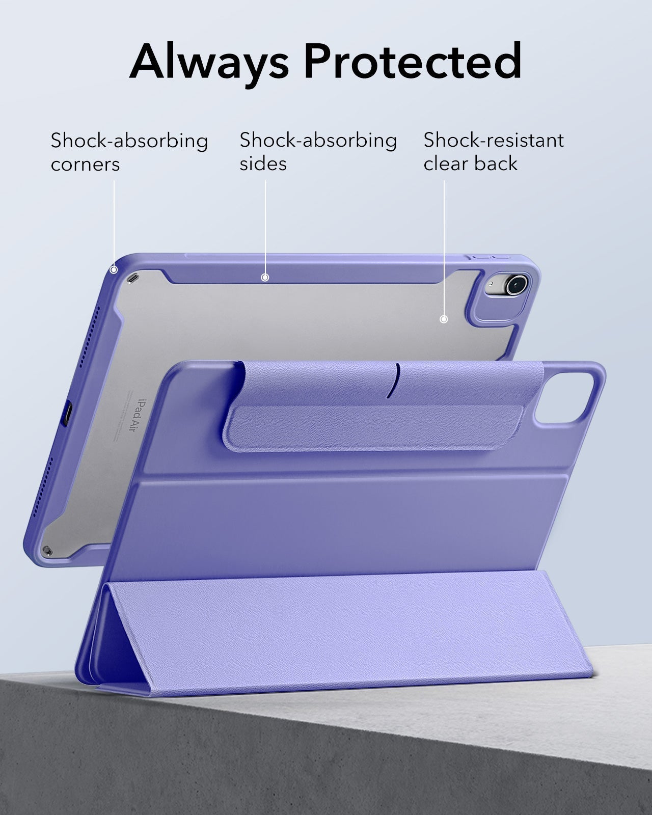 iPad Air 11" (M4) 2026 Rebound Hybrid Case 360 - Purple ESR ESR