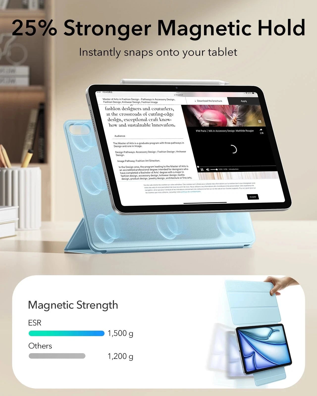 iPad Air 11" (M4) 2026 Rebound Magnetic Case - Sky Blue ESR ESR