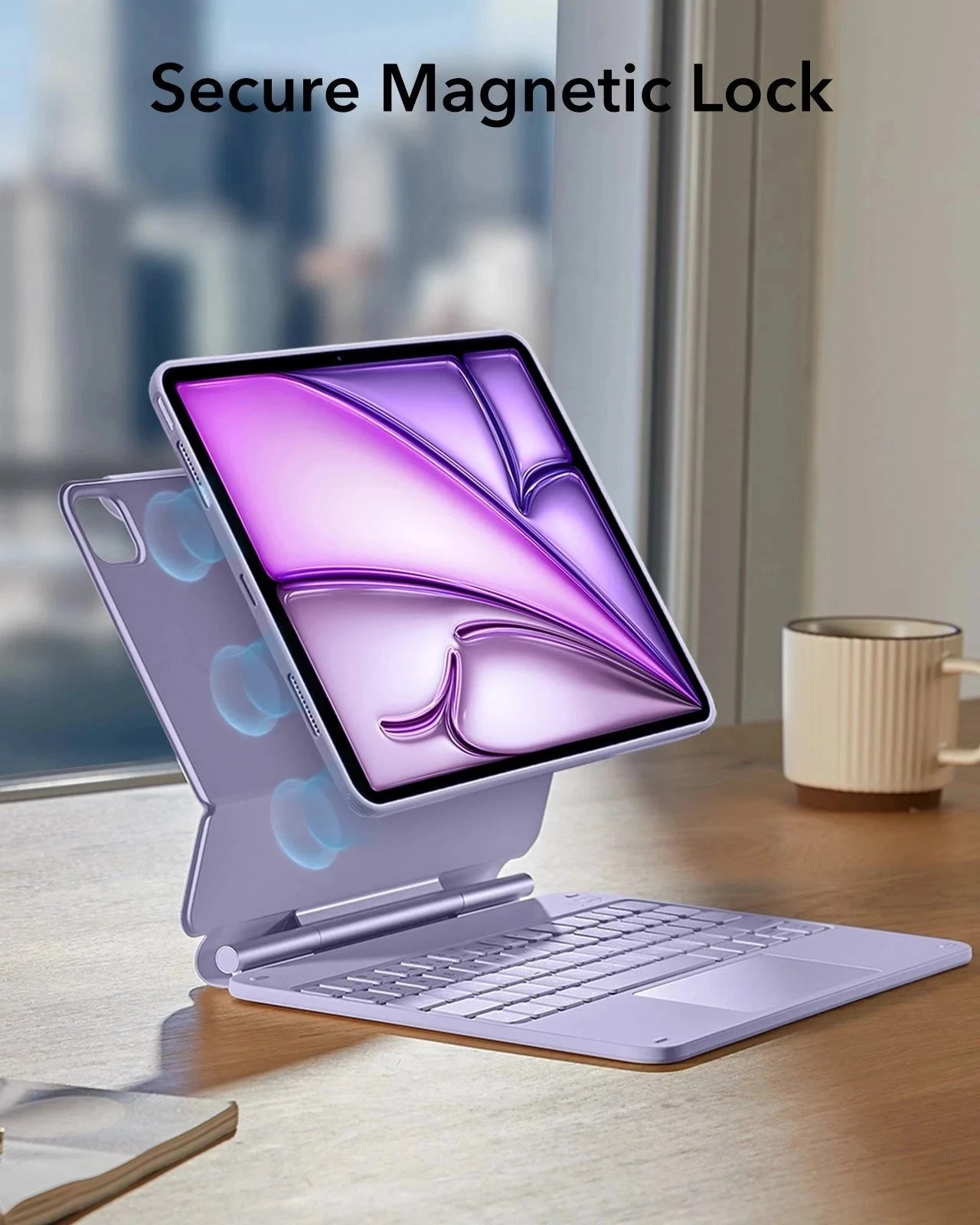 IPad Purple keyboard case with ipad Air 11 M4--magnetic lock