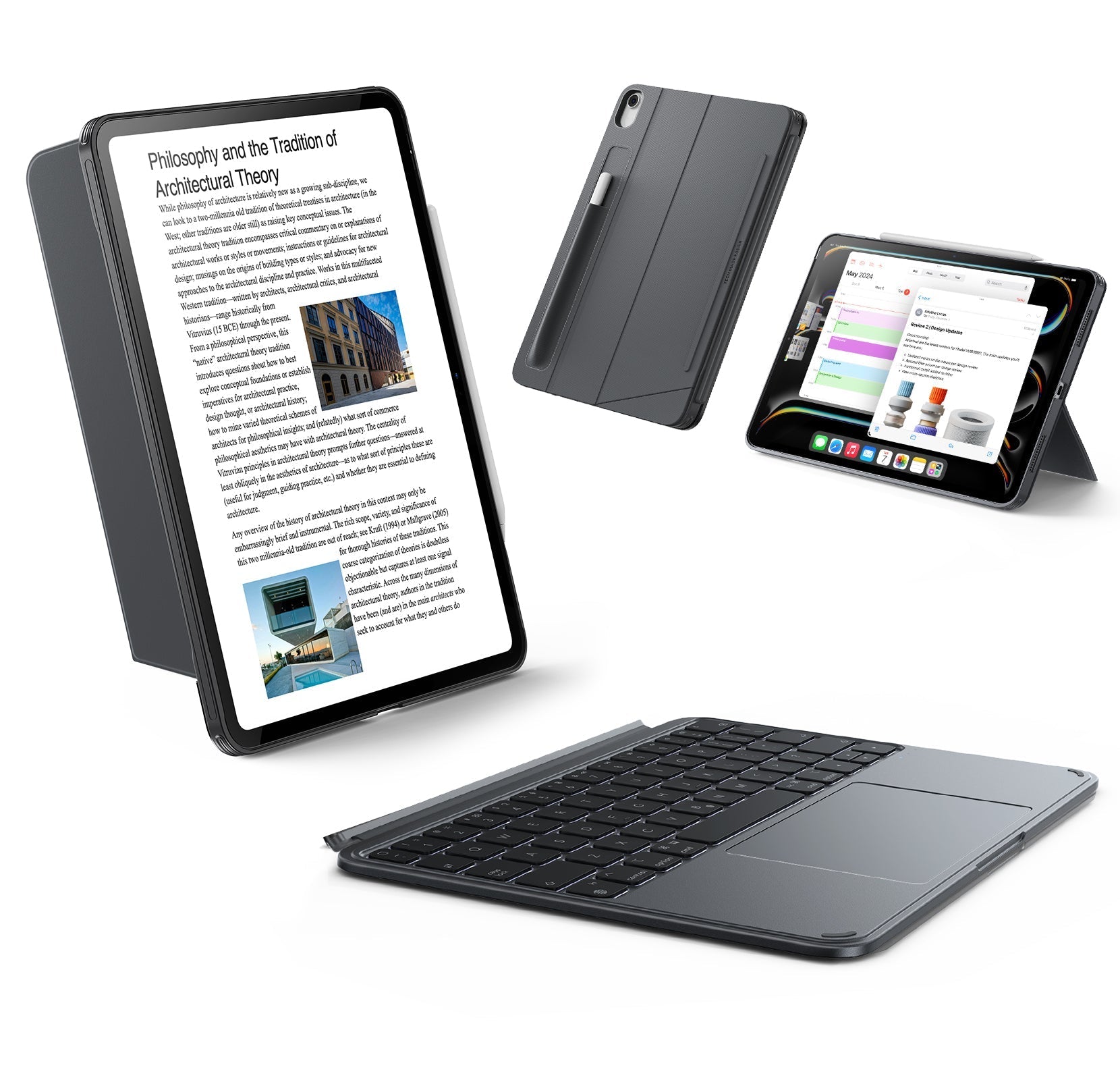 iPad Air 11" (M4) 2026 Shift Keyboard Case (Detachable) -US Layout-Dark Gray ESR ESR
