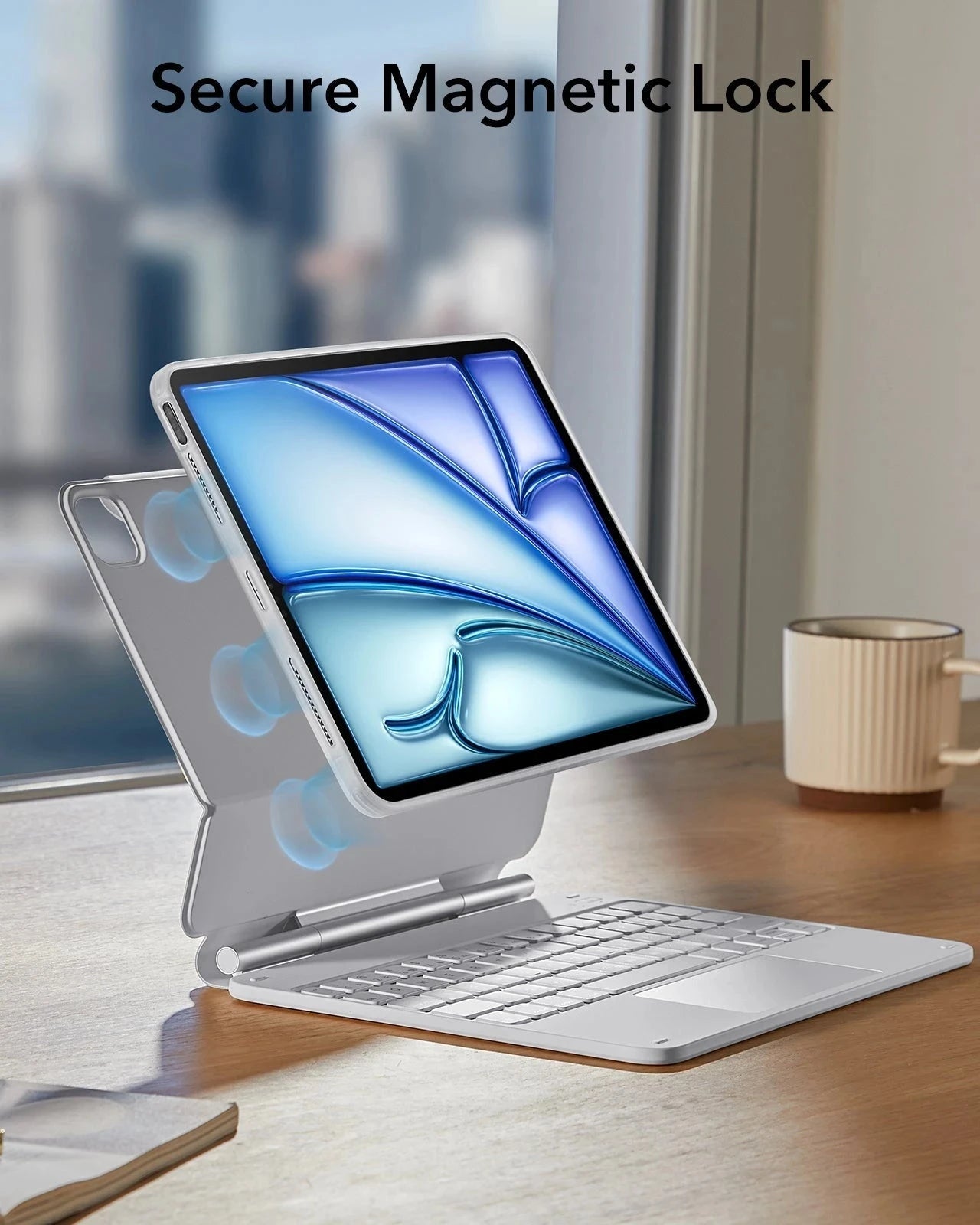 iPad Air 11" (M4, 2026) Bundle Rebound Magnet-Tastaturhülle 360° + Armorite & Paper-Feel Displayschutz-Secure Magnetic lock