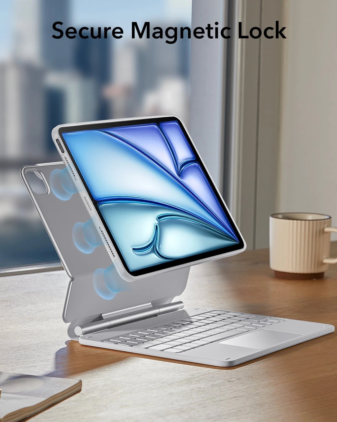 iPad Air 11" (M4, 2026) Bundle Rebound Magnet-Tastaturhülle 360° + Armorite & Paper-Feel Displayschutz-Secure Magnetic lock