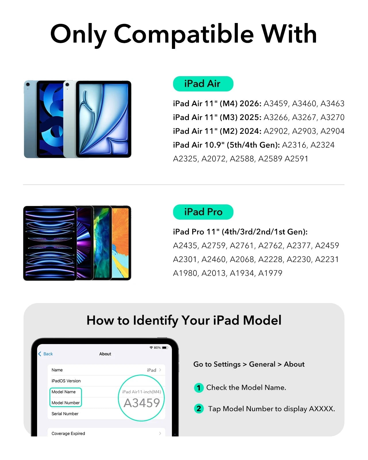 iPad Air 11" (M4, 2026) Bundle Rebound Magnet-Tastaturhülle 360° & Digital Pencil - DE Layout-Black ESR ESR