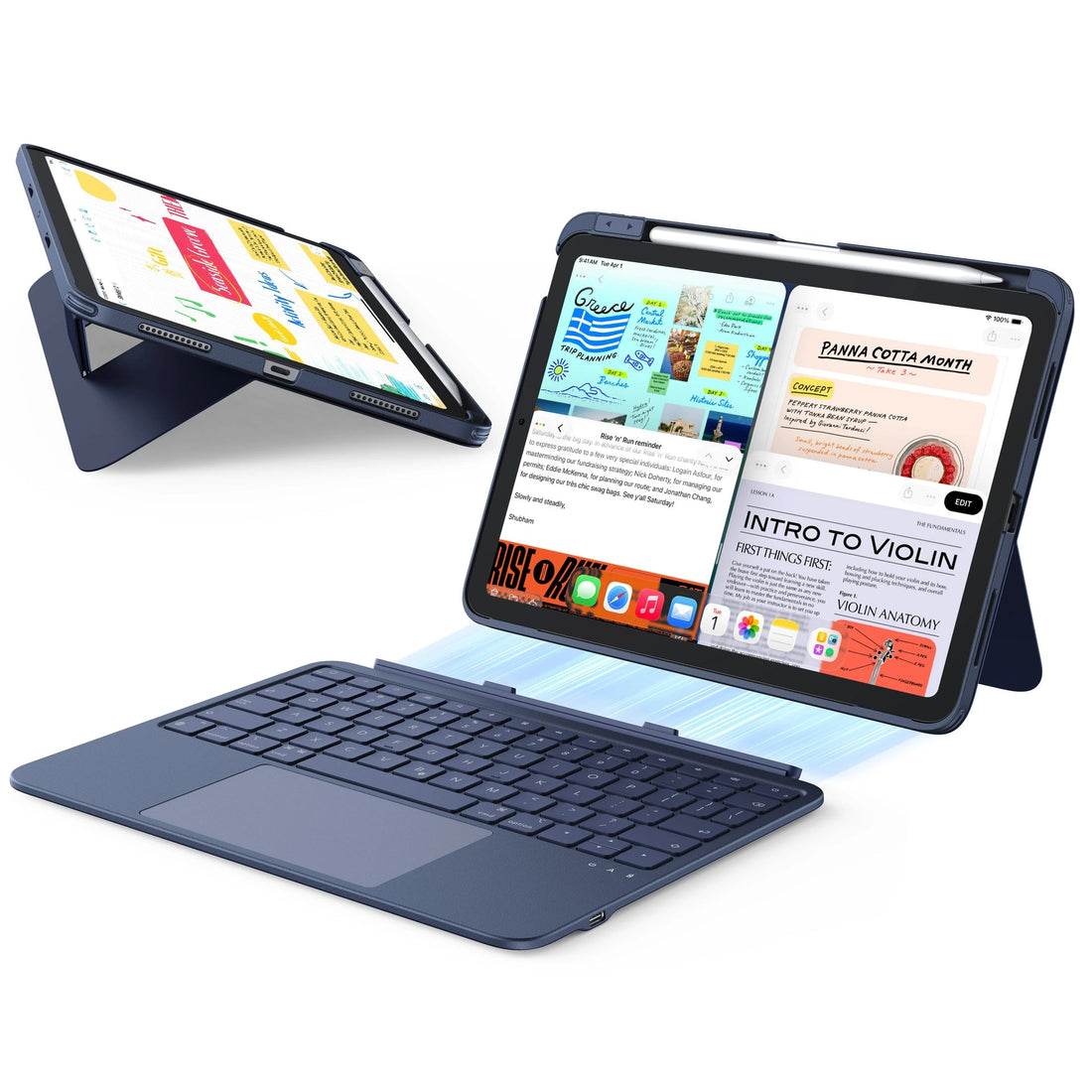 iPad Air 11" (M4, 2026) Flex Tastaturhülle (abnehmbar) - DE Layout -Blau ESR ESR