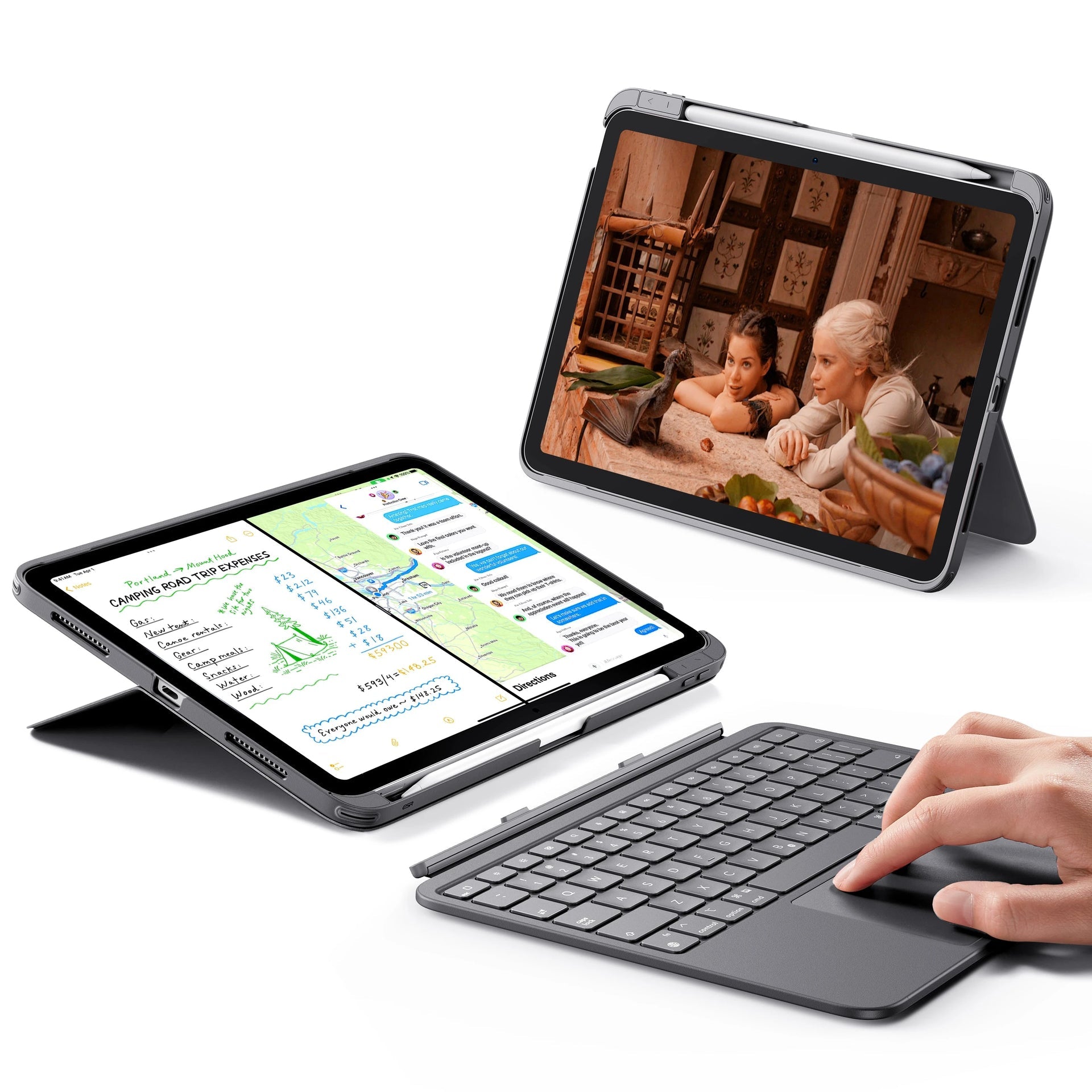 iPad Air 11" (M4, 2026) Flex Tastaturhülle (abnehmbar) - DE Layout -Dark Gray ESR ESR