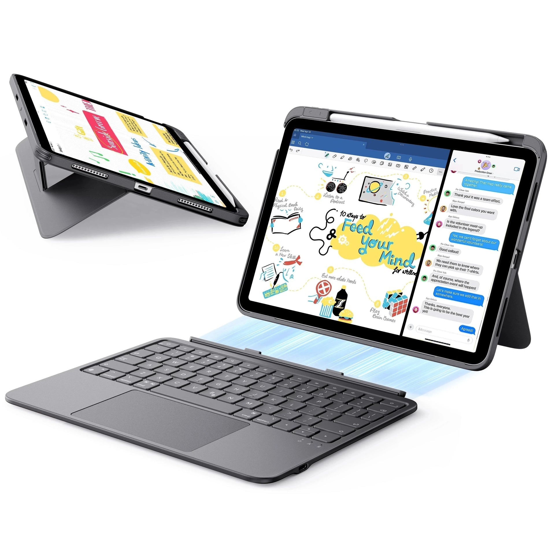 iPad Air 11" (M4, 2026) Flex Tastaturhülle (abnehmbar) - DE Layout -Dark Gray ESR ESR