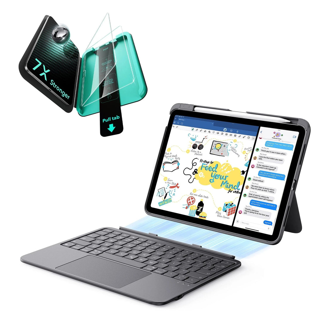 iPad Air 11" (M4, 2026) Flex Tastaturhülle (abnehmbar) & Schutzbundle- DE Layout -Dark Gray ESR ESR