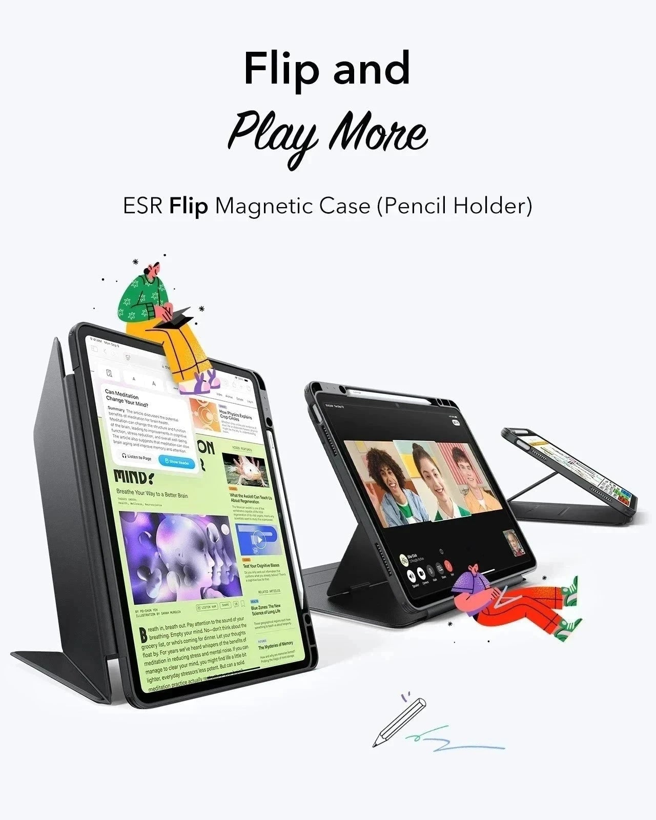 iPad Air 13" (2025) Flip Transformation Bundle - Black ESR ESR