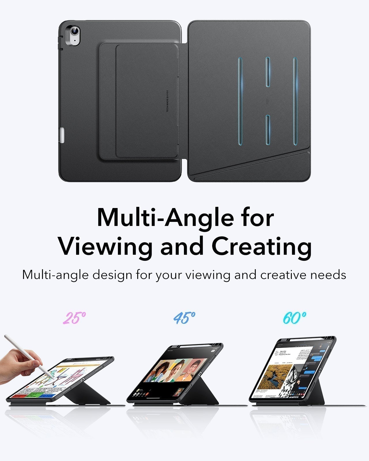 iPad Air 13" (2024) Flip Magnetic Case with Pencil Holder - Pink ESR ESR