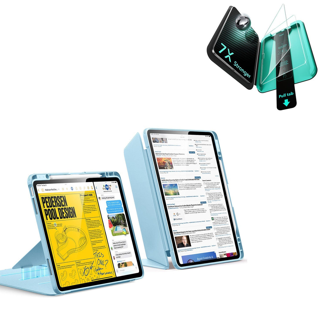 iPad Air 13" (M4) 2026 Bundle Flip Magnetic Case with Pencil Holder & Armorite® Protection - Blue