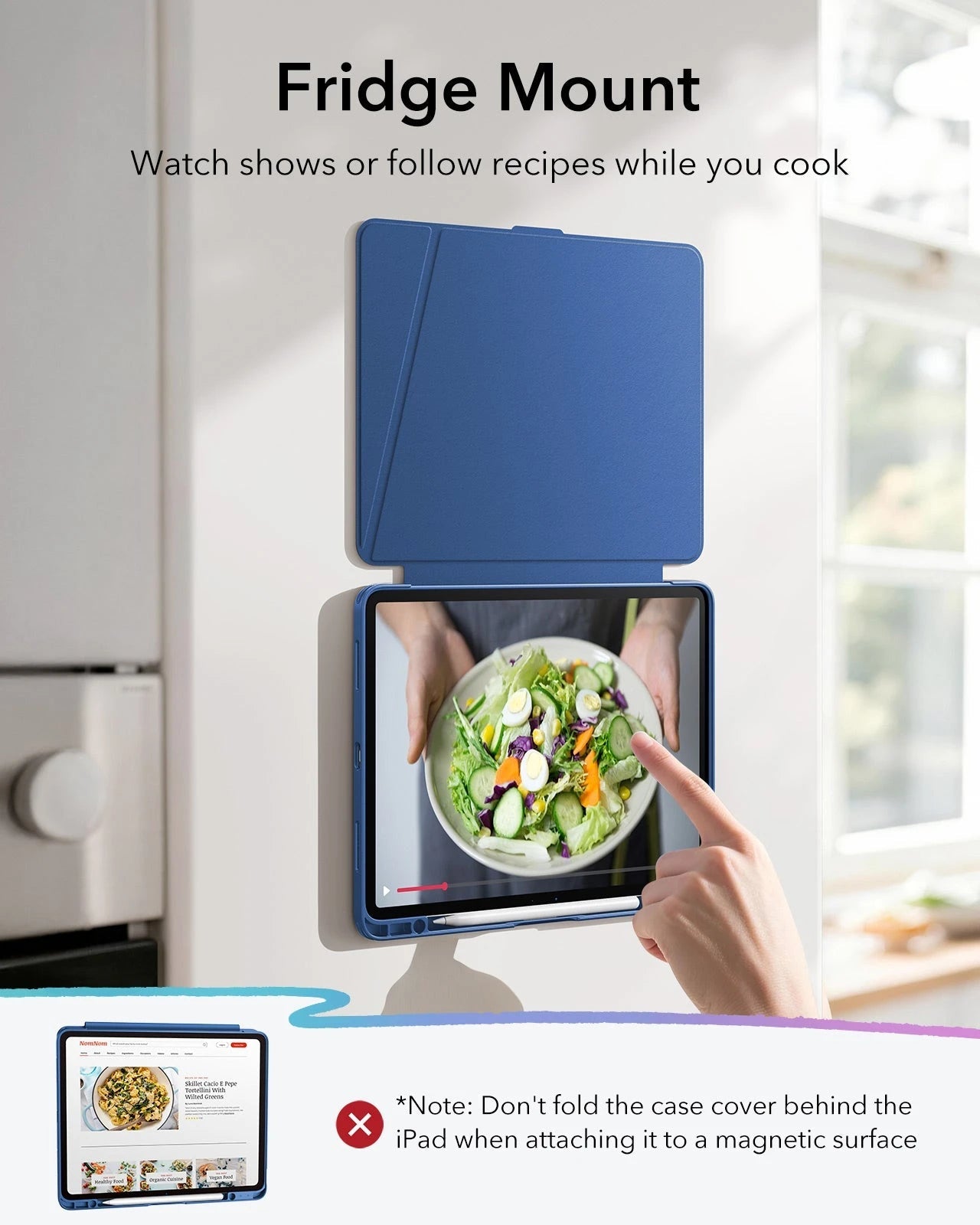 iPad Air 13" (M4) 2026 Bundle Flip Magnetic Case with Pencil Holder, Paper-Feel Magnetic & Armorite® Protection - Navy Blue ESR ESR