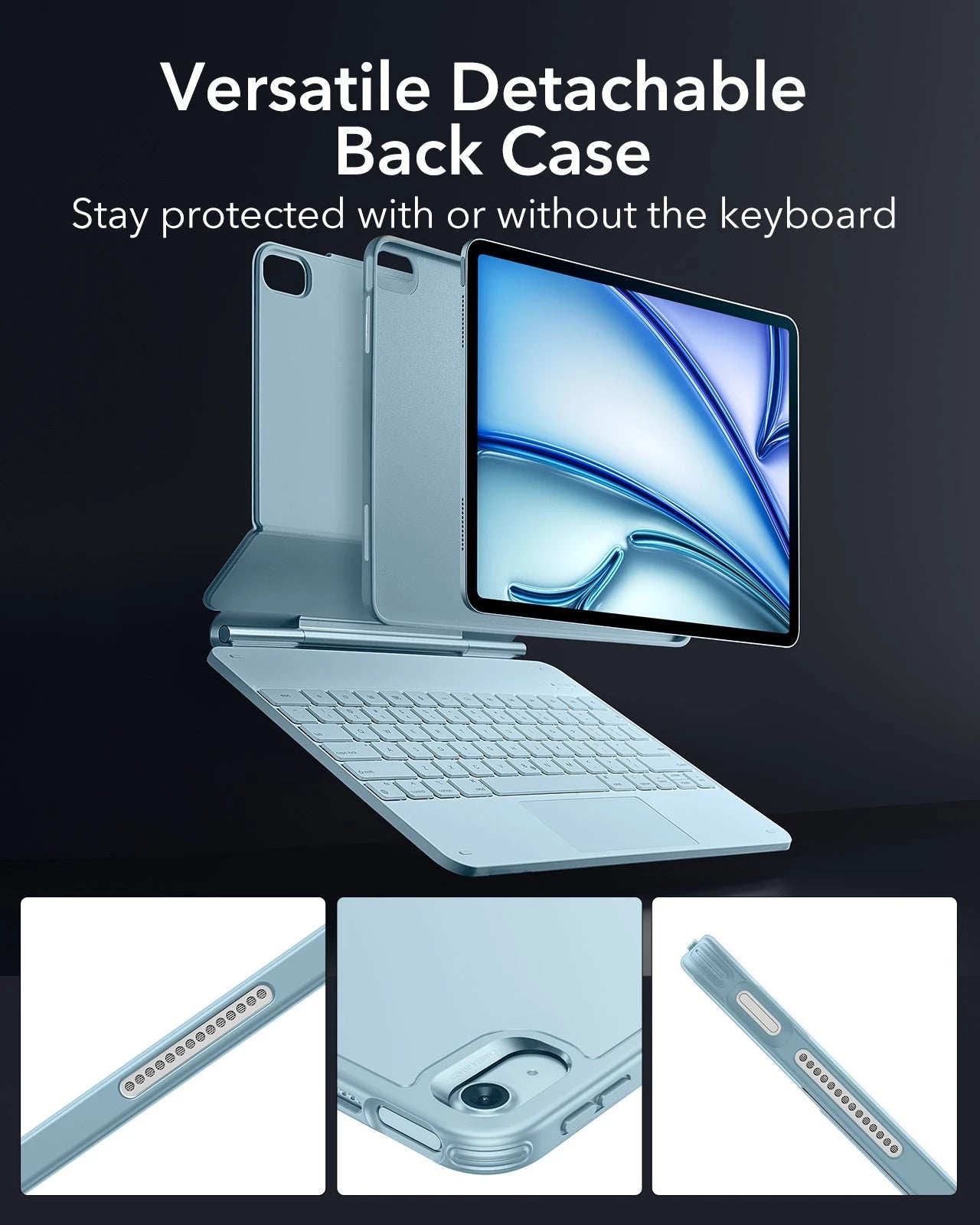 iPad Air 13" (M4) 2026 Bundle Rebound Magnetic Keyboard Case 360 & Digital Pencil-US Layout-Blue ESR ESR
