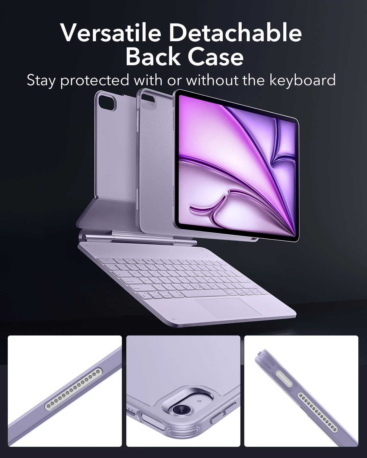 iPad Air 13" (M4) 2026 Bundle Rebound Magnetic Keyboard Case 360 & Digital Pencil-US Layout-Purple ESR ESR