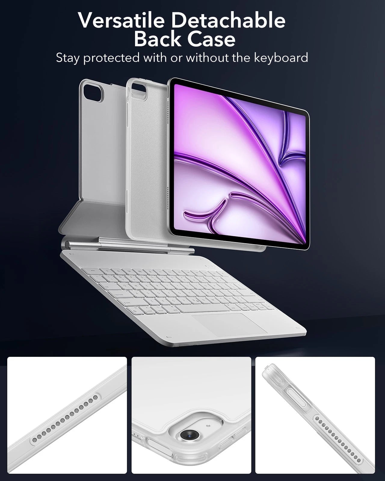 iPad Air 13" (M4) 2026 Bundle Rebound Magnetic Keyboard Case 360 & Digital Pencil-US Layout-White ESR ESR