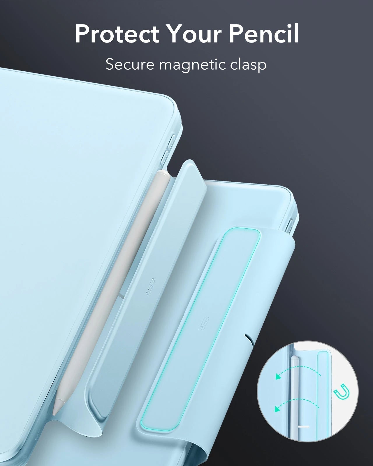 iPad Air 13" (M4) 2026 Bundle Rebound Magnetic Keyboard Case 360, Armorite & Paper-Feel Screen Protectors - US Layout-Blue ESR ESR