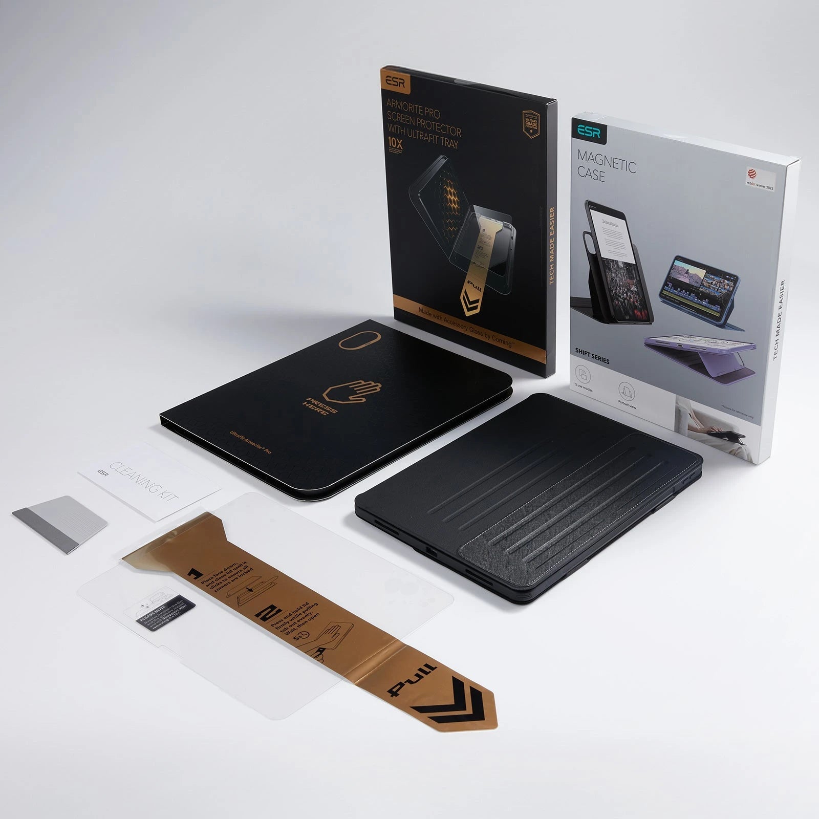 iPad Air 13" (M4) 2026 Bundle Shift Magnetic Case & Armorite Pro Screen Protector With UltraFit Tray