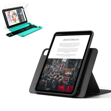 iPad Air 13" (M4) 2026 Bundle Shift Magnet-Hülle & Armorite® Paper-Feel Schutz - Black