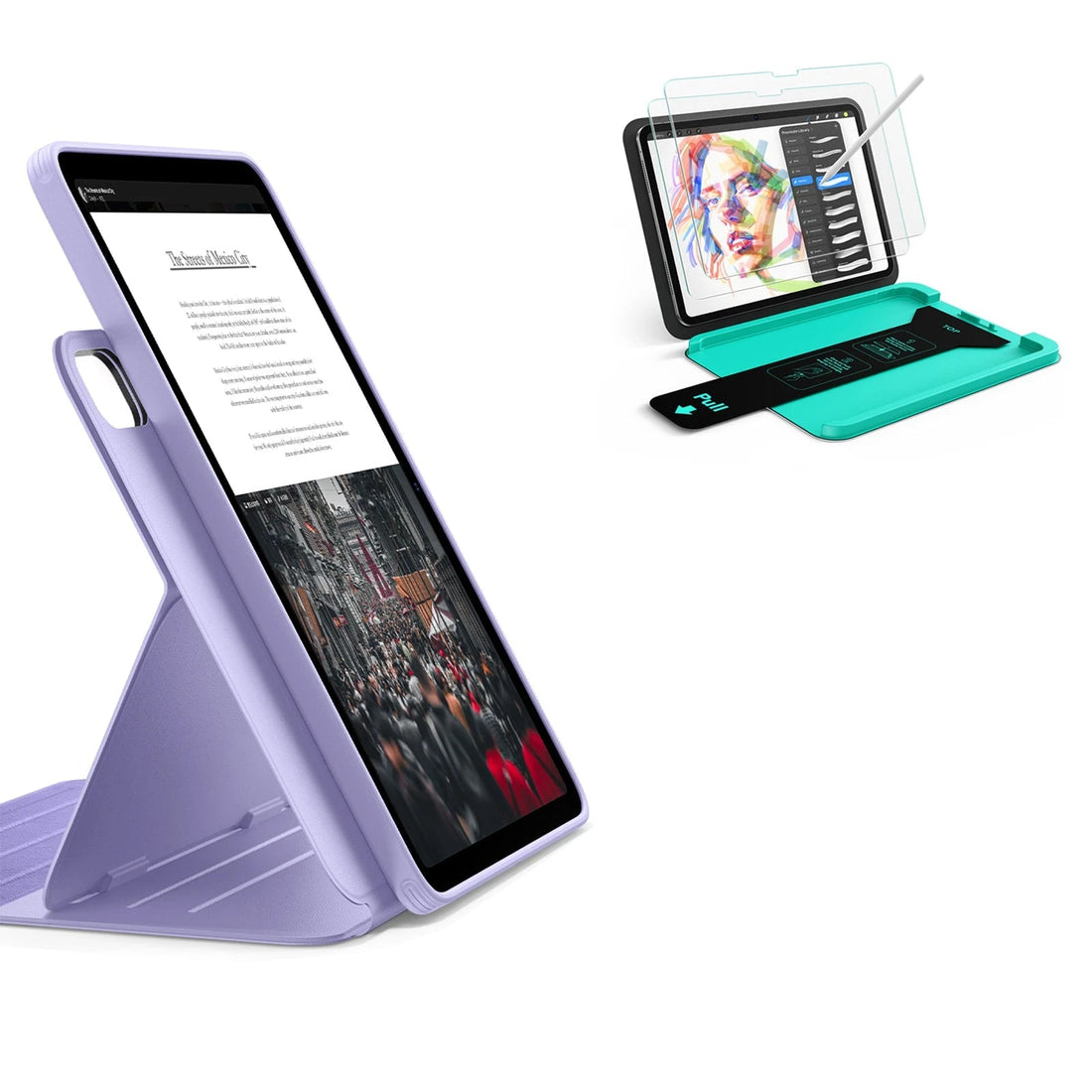 iPad Air 13" (M4) 2026 Bundle Shift Magnetic Case & Armorite® Paper-Feel Protection - Light Purple ESR ESR