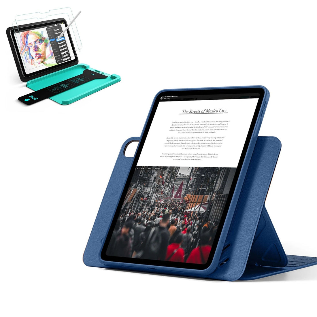 iPad Air 13" (M4) 2026 Bundle Shift Magnetic Case & Armorite® Paper-Feel Protection - Navy Blue ESR ESR