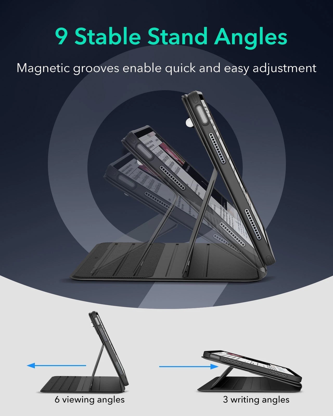 iPad Air 13" (M4) 2026 Bundle Shift Magnetic Case, Papel-Feel Magnetic & Armorite® Protection - Black ESR ESR