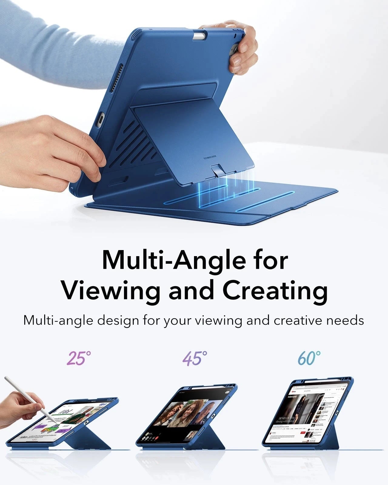 iPad Air 13" (M4) 2026 Flip Magnetic Case with Pencil Holder - Navy Blue ESR ESR