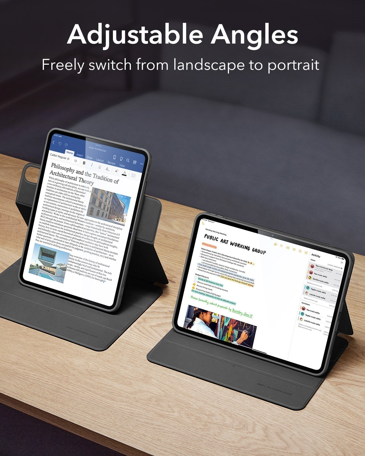 iPad Air 13" (M4) 2026 Rebound Hybrid Case 360 - Black ESR ESR