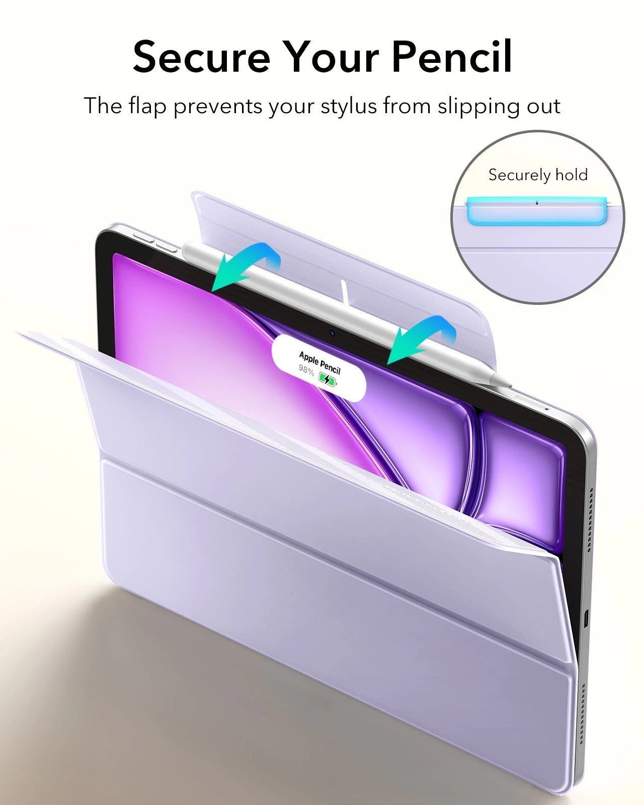 iPad Air 13" (M4) 2026 Rebound Magnetic Case - Light Purple ESR ESR