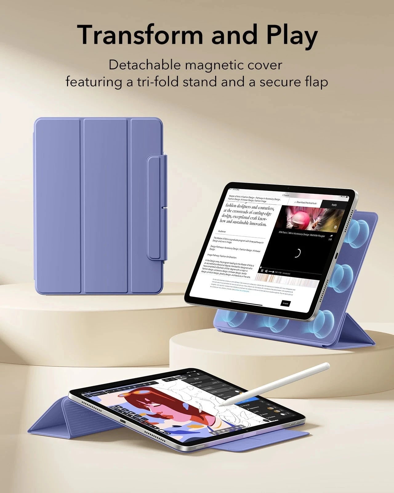 iPad Air 13" (M4) 2026 Rebound Magnetic Case - Purple ESR ESR