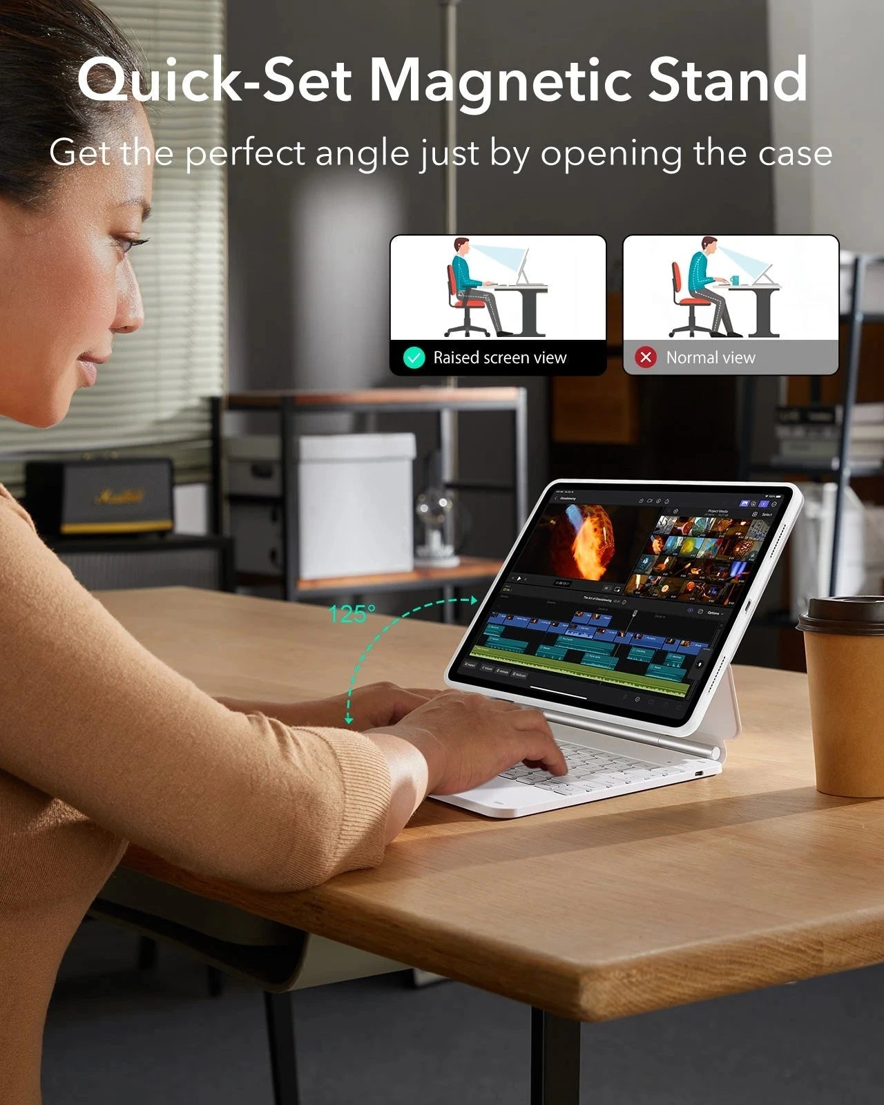 Rebound Folio Keyboard Case for iPad Air 13-inch (M4) 2026 -Magnetic stand