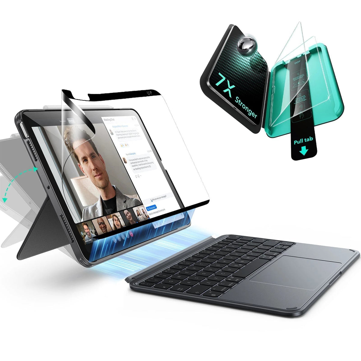 ESR iPad Air 13" M4 2026 Shift Keyboard Case and Paper-Feel Protection Bundle