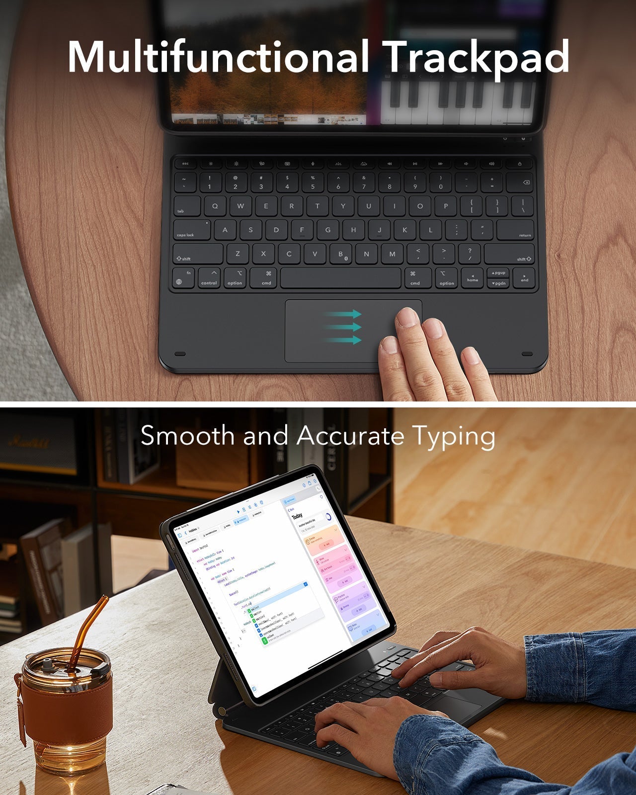 iPad Air 13" (M4, 2026) Bundle Rebound Magnet-Tastaturhülle 360° & Digital Pencil-DE Layout-Schwarz ESR ESR
