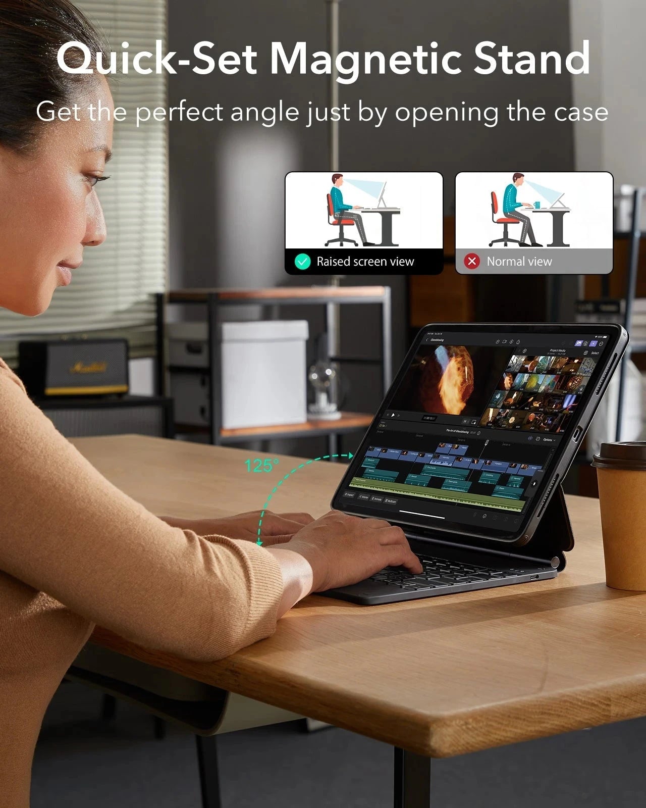 iPad Air 13 (M4, 2026) Rebound Magnet-Tastaturhülle 360-DE LAYOUT