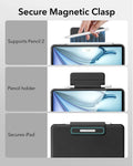 iPad Air 13-inch (M4) 2026 Keyboard Case with Pencil Holder-secure magnetic clasp