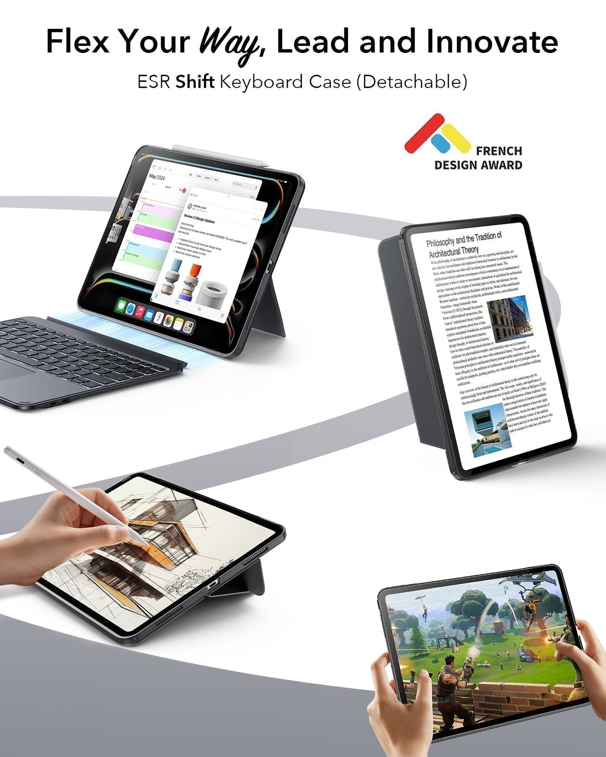 Tastaturhülle für iPad Air 13" (M4, 2026) mit großem Trackpad