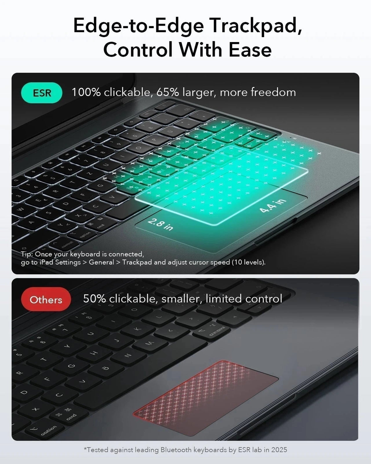 Tastaturhülle für iPad Air 13" (M4, 2026) mit großem Trackpad-edge to edge trackpad