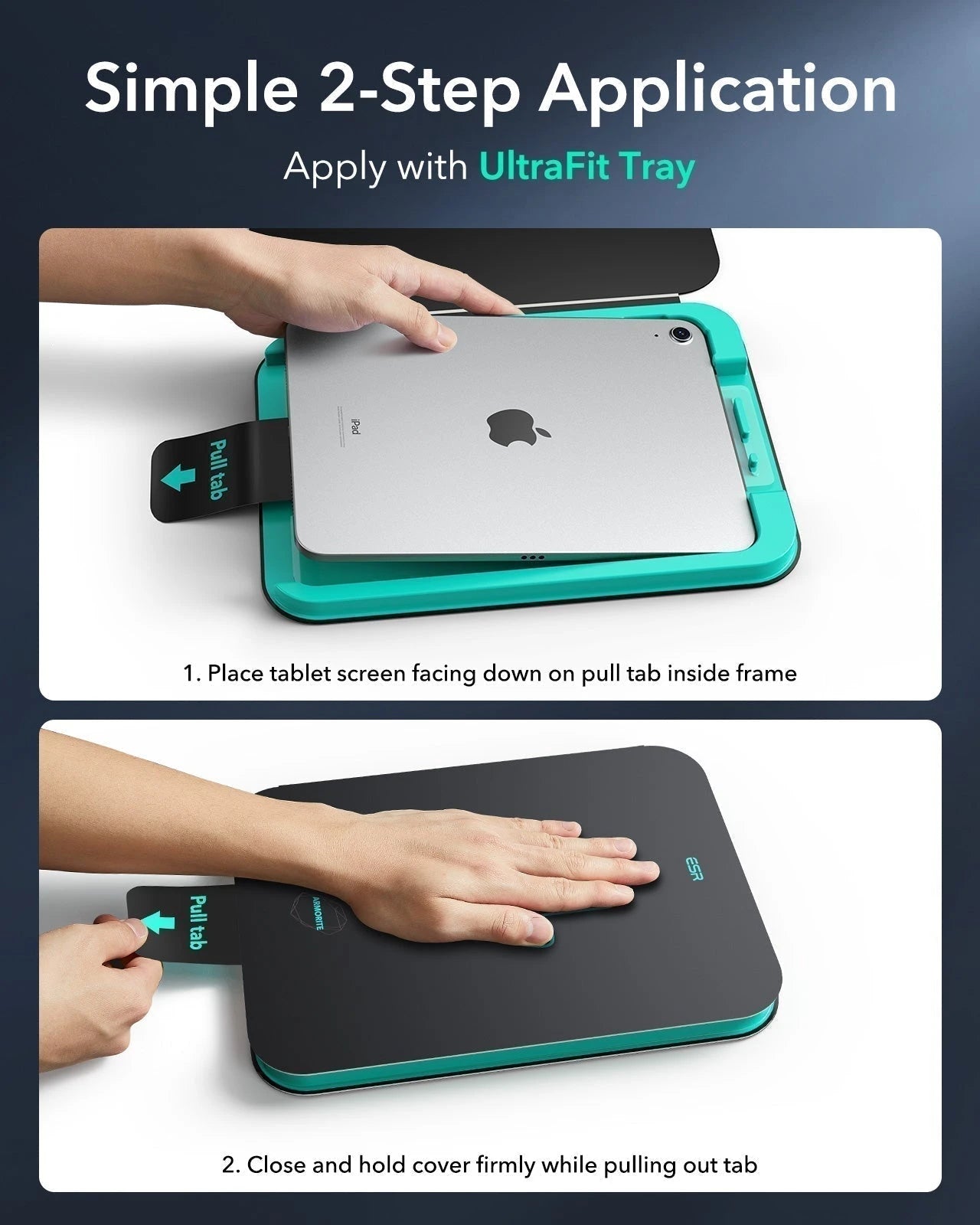 iPad Air 13" (M4, 2026) Bundle Rebound Magnet-Tastaturhülle 360° & Displayschutz-simple 2-step application