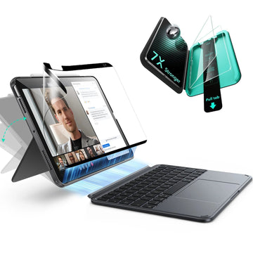 iPad Air 13" (M4, 2026) Bundle Rebound Magnet-Tastaturhülle 360° + Armorite & Paper-Feel Displayschutz