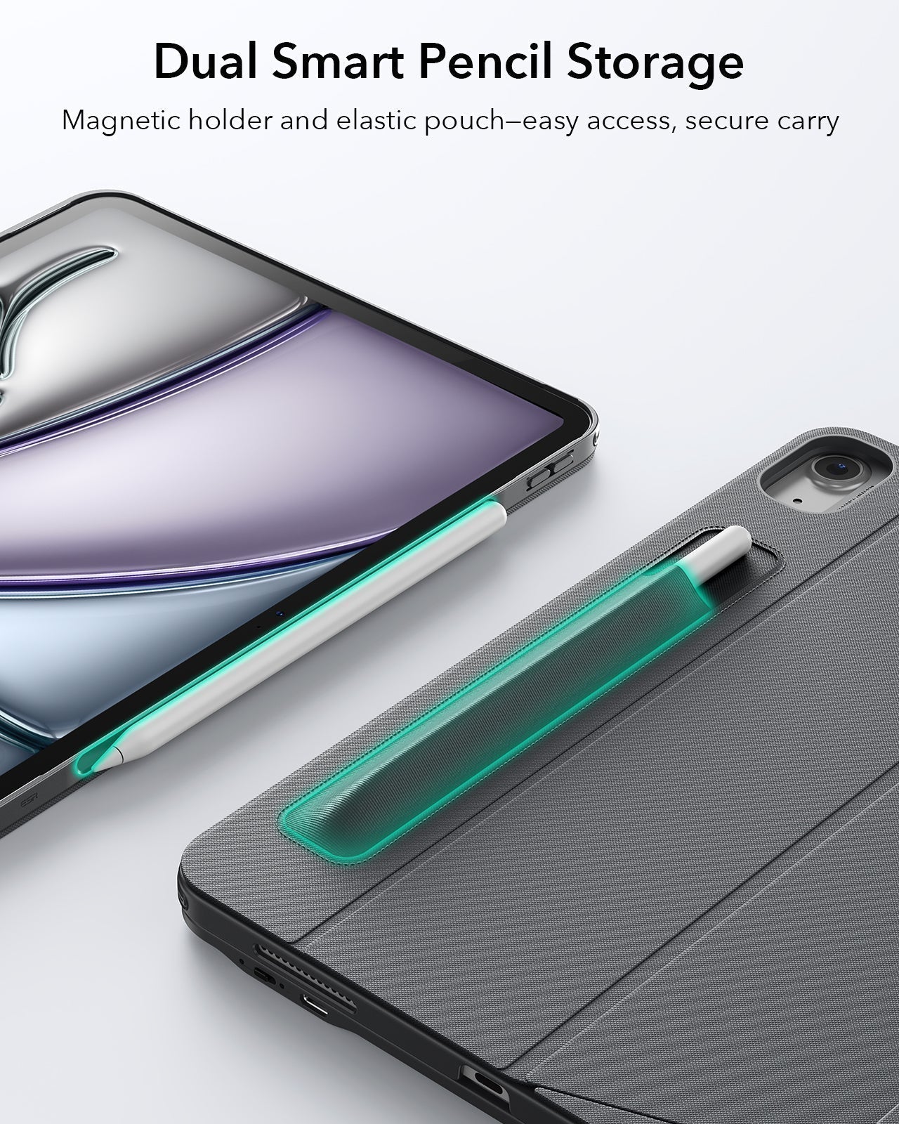 Tastaturhülle für iPad Air 13" (M4, 2026) mit großem Trackpad-dual smart pencil storage