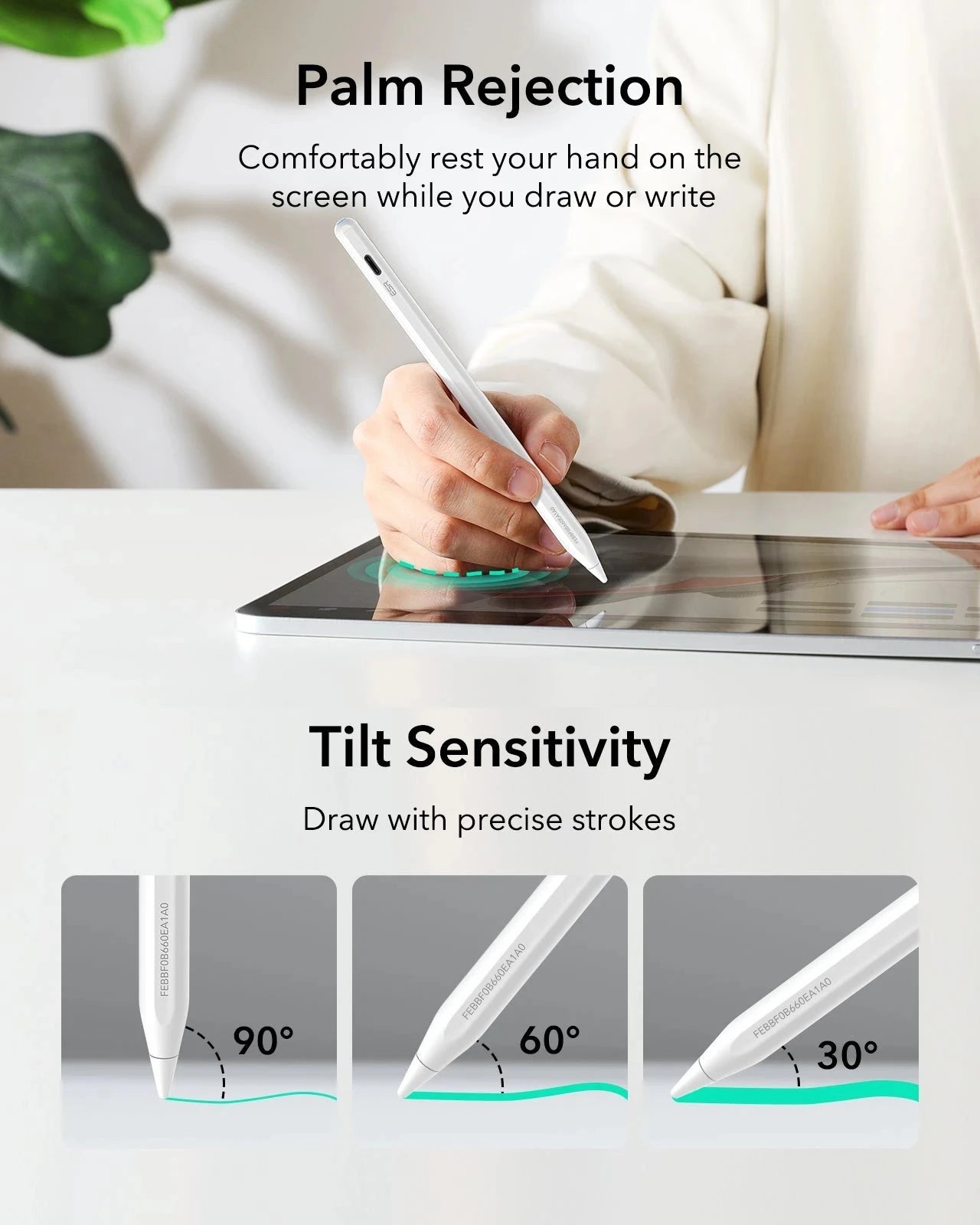 iPad Air 13" (M4) 2026 Bundle Rebound Magnetic Keyboard Case 360 & Digital Pencil-palm rejection