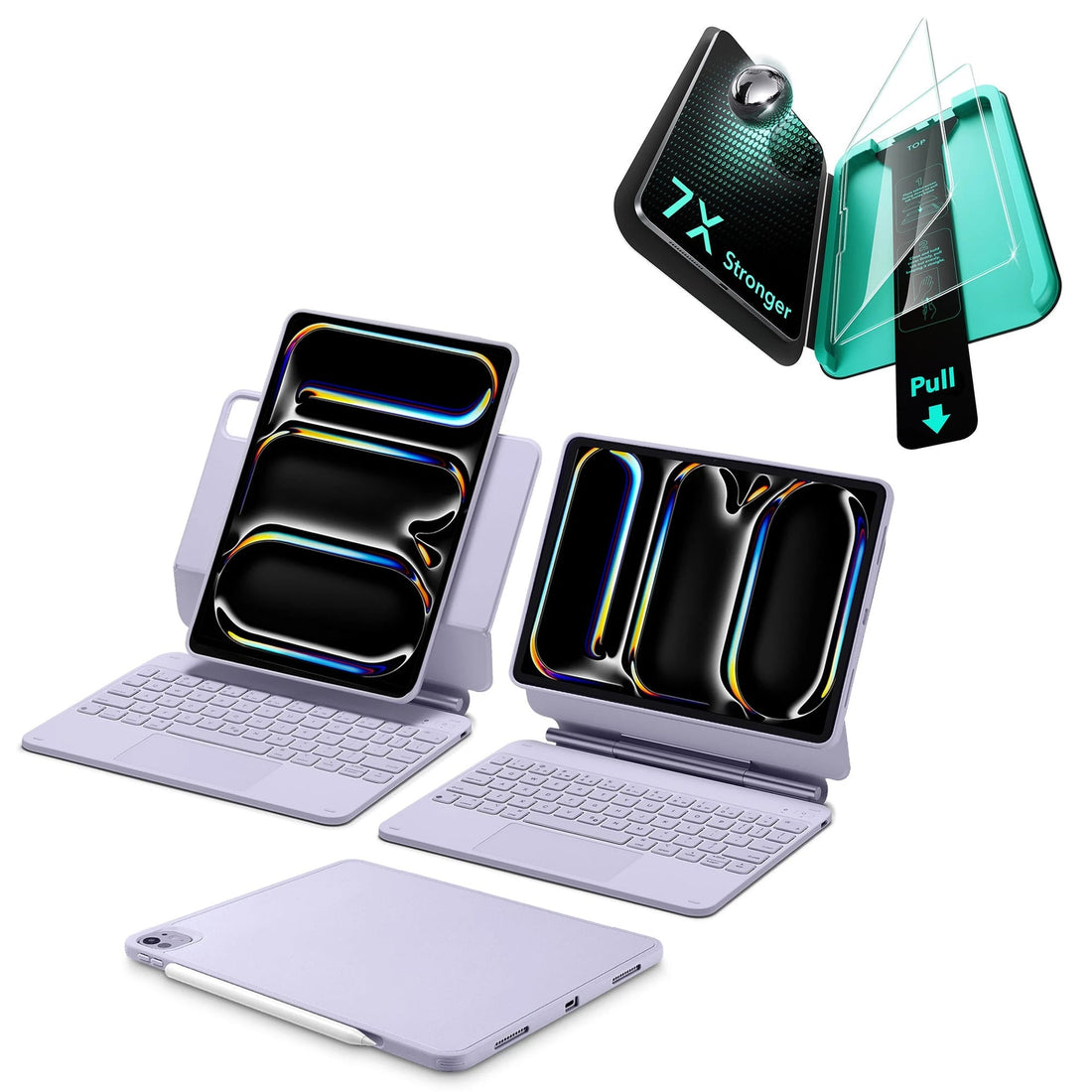 iPad Pro 11ʺ (2025) Bundle Rebound Magnetic Keyboard Case 360 & Armorite Screen Protectors - US Layout-Purple ESR ESR