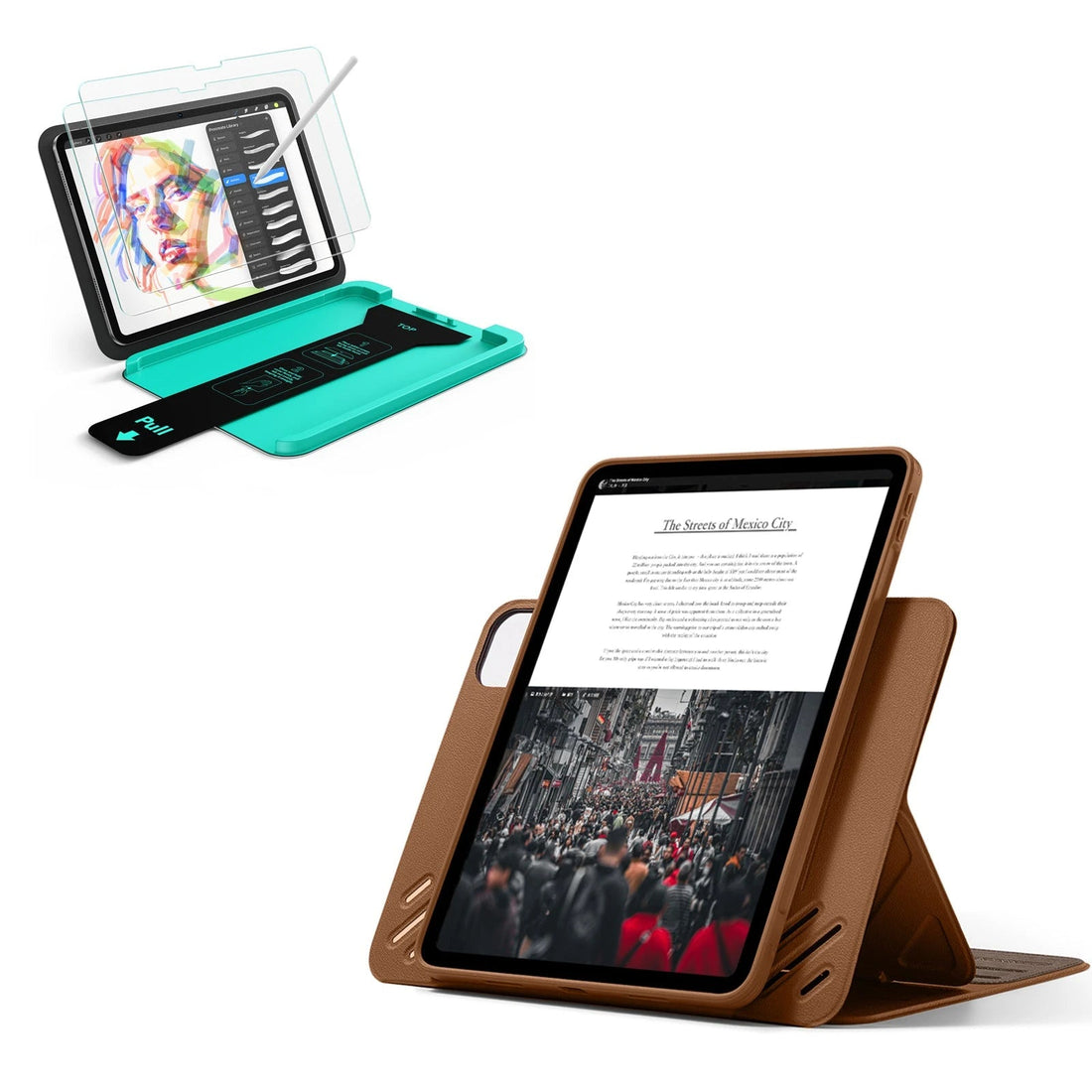 iPad Pro 11" (2025) Bundle Shift Magnetic Case & Armorite® Paper-Feel Protection - Brown ESR ESR